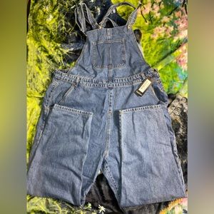 Boohoo Plus Size Blue Jean Denim Overalls